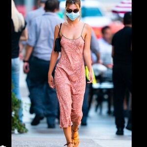 RealisationPar silk dress the Penelope red silk white butterfly